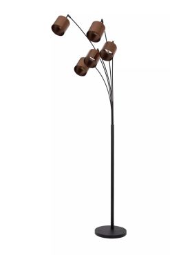 Lucide Rankos - vloerlamp - 30 x 71,5 x 200 cm - roestbruin