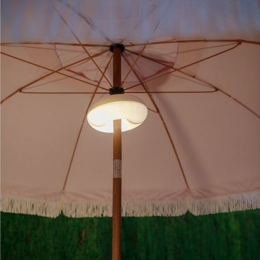 New Garden Lima - oplaadbare parasolverlichting met afstandsbediening - Ø 20 x 7,5 cm - 8,5W LED incl. - IP54 - wit