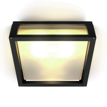 ONE Light Outdoor E27 Square - buiten plafond/wandverlichting - 25 x 25 x 9,5 cm - IP54 - zwart