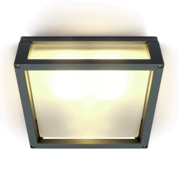 ONE Light Outdoor E27 Square - buiten plafond/wandverlichting - 25 x 25 x 9,5 cm - IP54 - antraciet