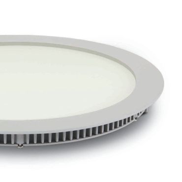ONE Light Round Recessed Panels Die Cast - inbouw plafondverlichting - Ø 29,5 x 2,2 cm - 30W LED incl. - IP40 - wit - warm witte lichtkleur