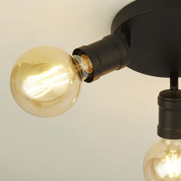 SHOWROOMMODEL - Searchlight Dance - Plafondverlichting 3L - Ø13 x 30 cm - zwart