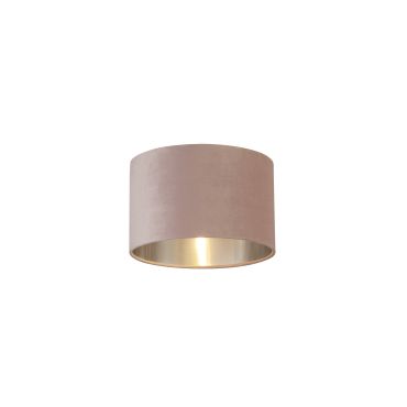 Searchlight Drum Shade - lampenkap - Ø 28 x 18 cm - roze en geborsteld zilver