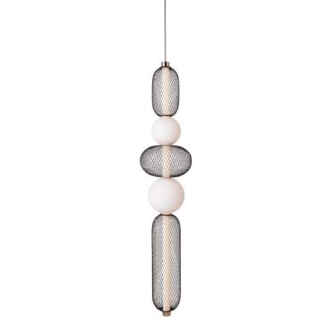 Maxlight Bora - hanglamp - Ø 22 x 240 cm - 28W LED incl. - zwart en goud