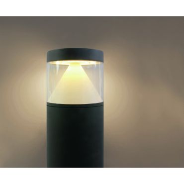 ONE Light LED Bollards Range - tuinpaal - Ø 16 x 100 cm - 20W LED incl. - IP65 - antraciet - warm witte lichtkleur