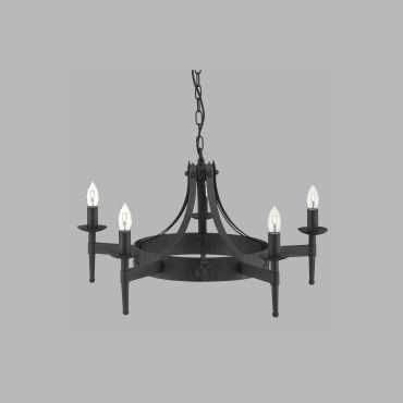 Searchlight Cartwheel - luster - Ø 67 x 90 cm - zwart