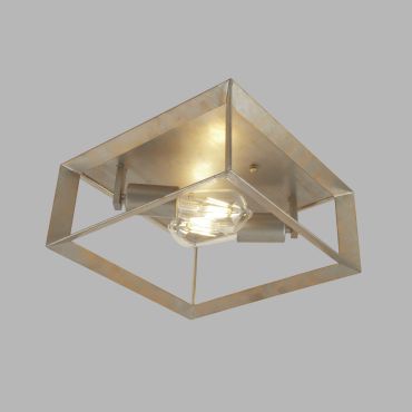Searchlight Heaton - plafondverlichting - 30 x 30 x 30 cm - geborsteld zilver en goud