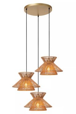 Lucide Tasman - hanglamp - 60,9 x 57 x 150 cm - naturel