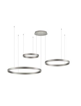 Nova Luce Elowen - hanglamp - 148 x 250 x 106 cm - 181W dimbare LED incl. - geborsteld champagnezilver