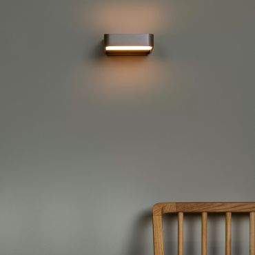 Lucide Silvi - oplaadbare wandlamp - 13 x 13,5 x 5 cm - 3,7W dimbare LED incl. - roest bruin
