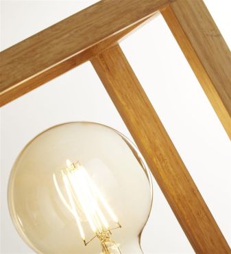 Searchlight Square - tafellamp - 20 x 20 x 25 cm - zwart en bruin