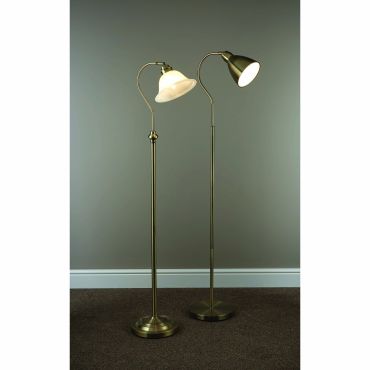 Searchlight Adjustable Floor - staanlamp - 145 cm - antiek messing