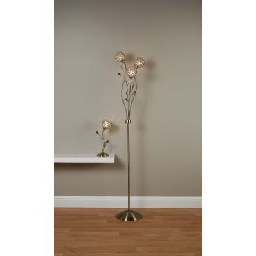Searchlight Bellis II - tafellamp - Ø 13 x 38 cm - antiek messing