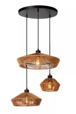 Lucide Yunkai - hanglamp - Ø 60 x 145 cm - hout