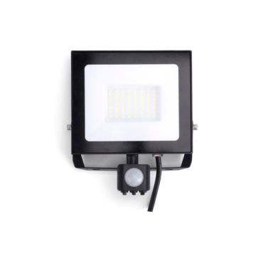 Integral LED Compact Slim - verstraler met sensor - 19,8 x 16,7 x 7,9 cm - 50W LED incl. - IP65 - zwart - wit (4000K)