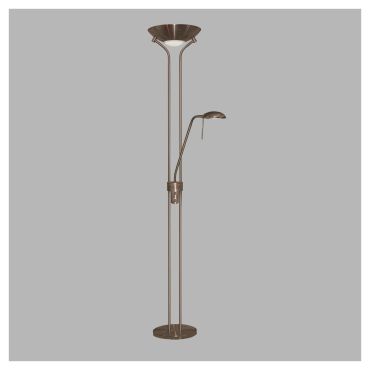 Searchlight Mother &amp; Child - staanlamp met dubbele dimmer - 180 cm - antiek messing