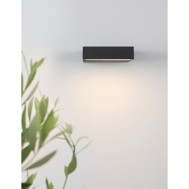 Nova Luce Brin - buiten wandverlichting - 14 x 14,5 x 3,5 cm - 10W LED incl. - IP65 - antraciet