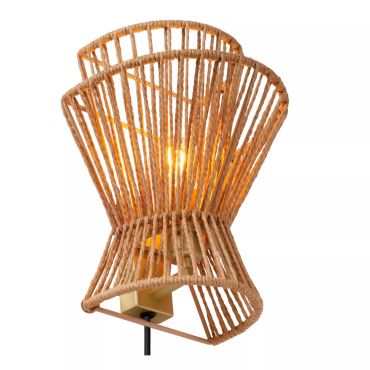 Lucide Tasman - wandverlichting - 18 x 14 x 24 cm - naturel
