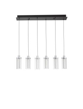 Nova Luce Lune - hanglamp - 20 x 170 x 81 cm - 44W dimbare LED incl. - zandzwart en chroom