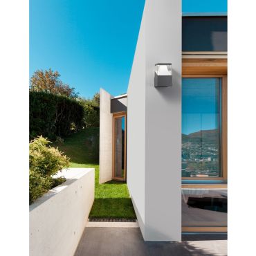 Nova Luce Lock - buiten wandverlichting - 13,5 x 16 x 20 cm - 12W LED incl. - IP54 - donkergrijs