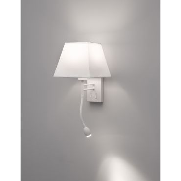 Nova Luce Valencia - wandverlichting met schakelaar - 25 x 21 x 40 cm - 3W LED incl. - wit