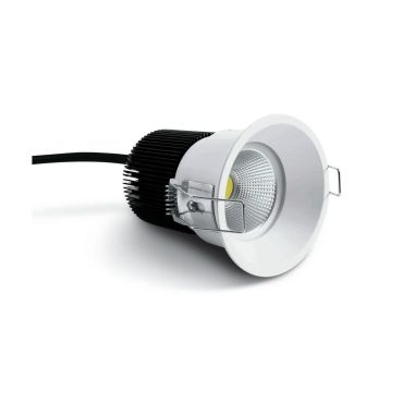 ONE Light COB Dark Light Range - inbouwspot - Ø 82 mm, Ø 75 mm inbouwmaat - 12W LED incl. - IP44 - wit - warm witte lichtkleur