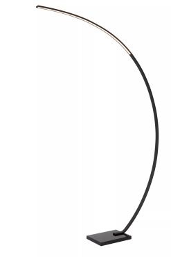 Lucide Curve - staanlamp - 140,4 x 22 x 192 cm - 15W LED met dimfunctie incl. - zwart