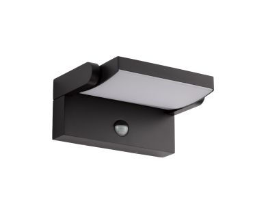 Nova Luce Gerber - buiten wandlamp met sensor - 21 x 16,5 x 10 cm - 20W LED incl. - IP54 - zwart