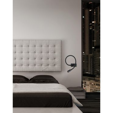 Nova Luce Geneva - wandverlichting met schakelaar - 22,3 x 4,8 x 26,7 cm - 3W LED incl. - zwart