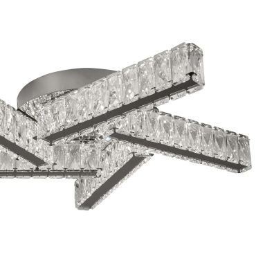 Searchlight Clover - plafondverlichting - Ø 51 x 9 cm - 15W LED incl. - chroom