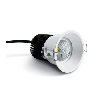 ONE Light COB Dark Light Range - inbouwspot - Ø 82 mm, Ø 75 mm inbouwmaat - 12W dimbare LED incl. - IP44 - wit - warm witte lichtkleur (2700K)