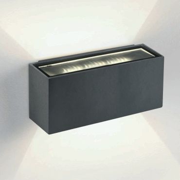ONE Light Outdoor Wall Up &amp; Down Lights - buiten wandverlichting - 18 x 7 x 6,5 cm - 2 x 6W LED incl. - IP54 - antraciet