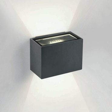 ONE Light Outdoor Wall Up &amp; Down Lights - buiten wandverlichting - 9 x 6,5 x 6,5 cm - 2 x 3W LED incl. - IP54 - antraciet