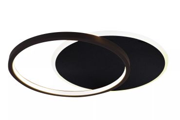 Lucide Axelle - plafondverlichting - 39,1 x 29,5 x 5,1 cm - 24W LED incl. - 3 StepDim- zwart
