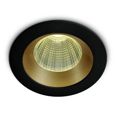 ONE Light 3W Dark Light Range - inbouwspot - Ø  50 mm, Ø 44 mm inbouwmaat - 3W LED incl. - zwart en messing