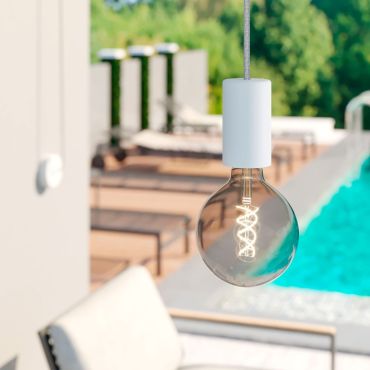 Creative Cables Eiva - buitenhanglamp met siliconen plafondbevestiging - Ø 12,5 x 514,5 cm - IP65 - grijs