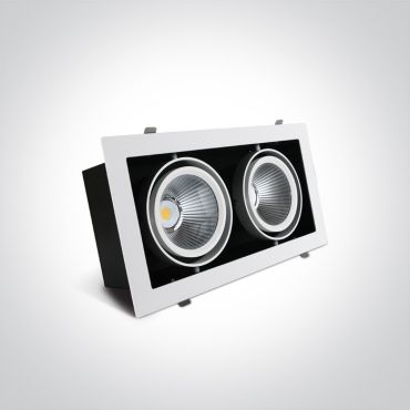 ONE Light COB Box Type Shop - inbouwspot - 340 x 185 mm, 320 x 160 mm inbouwmaat - 2 x 30W LED incl. - wit