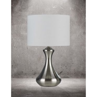 Searchlight Touch - tafellamp - Ø 24 x 40 cm - 3 stappen dimbaar - antiek messing en crème