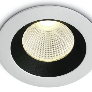 ONE Light Dark Light Range - inbouwspot - Ø 85 mm, Ø 75 mm inbouwmaat - 12W dimbare LED incl. - IP65 - wit - warm witte lichtkleur