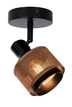 Lucide Rafa - opbouwspot - 10 x 14 x 16 cm - zwart en brons