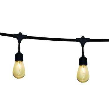 ONE Light - lichtslinger op zonne-energie - 8,5 meter slinger - 12 x 1W LED incl. - IP67 - zwart