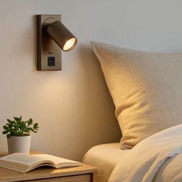 Projectlight Phoebe - opbouwspot met usb-poort - 11,5 x 16 x 7 cm - brons