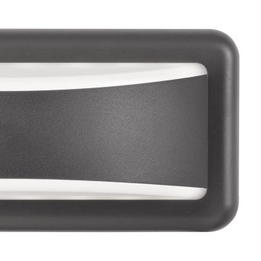 Nova Luce Pulsar - buiten wandverlichting - 23 x 10 x 6,7 cm - 6W LED incl. - IP54 - donkergrijs en wit
