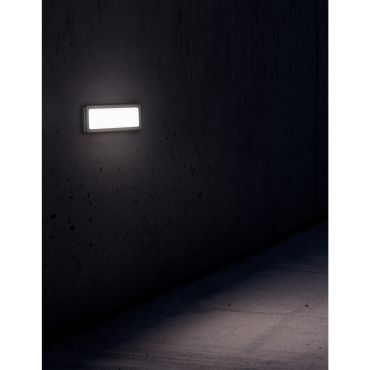 Nova Luce Pulsar - buiten wandverlichting - 23 x 10 x 6,5 cm - 6W LED incl. - IP54 - wit en donkergrijs