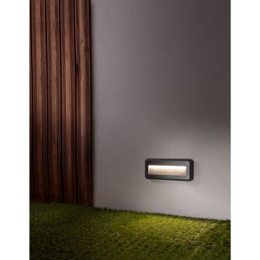 Nova Luce Pulsar - buiten wandverlichting - 23 x 3 x 10 cm - 4W LED incl. - IP54 - donkergrijs
