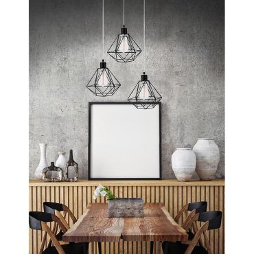 Nova Luce Pietra - hanglamp - Ø 30 x 135 cm - zwart