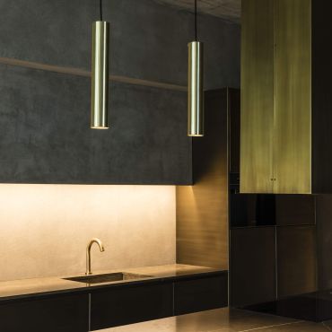Faro Stan - hanglamp - Ø 6 x 33 cm - goud