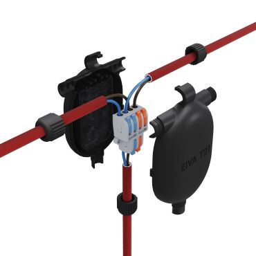 Creative Cables EIVA 3-way - siliconen kabelhouder - 7,5 x 11,5 x 2,6 cm - IP65 - zwart