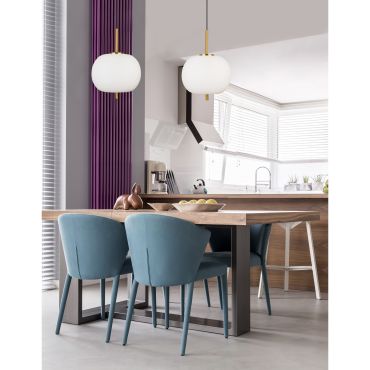 Nova Luce Lato - hanglamp - Ø 30 x 120 cm - antiek messing