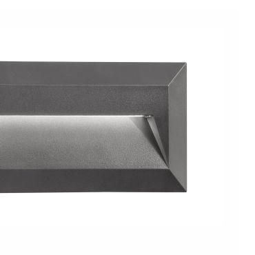 Nova Luce Pulsar - buiten wandverlichting - 23 x 3 x 8 cm - 2W LED incl. - IP54 - donkergrijs